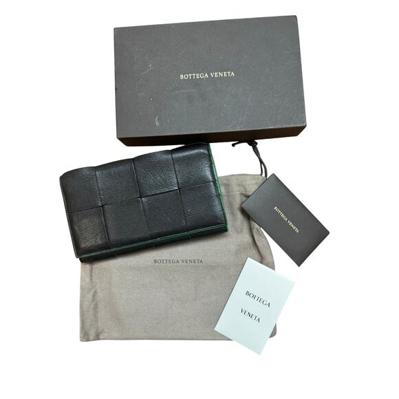 Bottega Veneta Long Intreciato Cassette Wallet in Black w/Box, Dustbag & COA - Picture 1 of 15